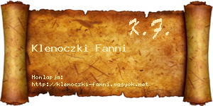 Klenoczki Fanni névjegykártya