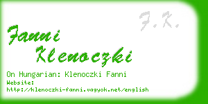 fanni klenoczki business card